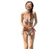 Europeo y Americano 1011 nuevo traje de baño bikini de tres puntos super sexy con estampado de dopamina traje de baño para vacaciones en la playa