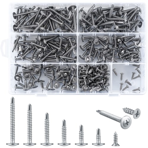 250 Self-Tapping Screws, Crosshead Screws, Stainless Steel Self-Drilling Screws, Pan Head Screws - M4.2x13/16/19/25/32/38mm, 3.5x12mm