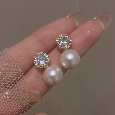 Fashionable Pearl Retro Earrings, Versatile Earrings