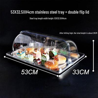 Youde 201 Stainless Steel Food Dust Cover with Double Flip Lid