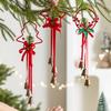 Christmas Tree Decoration Red Ribbon Bell Bow Christmas Tree Decoration Xmas Ornament For Home New Year 2025 Decor