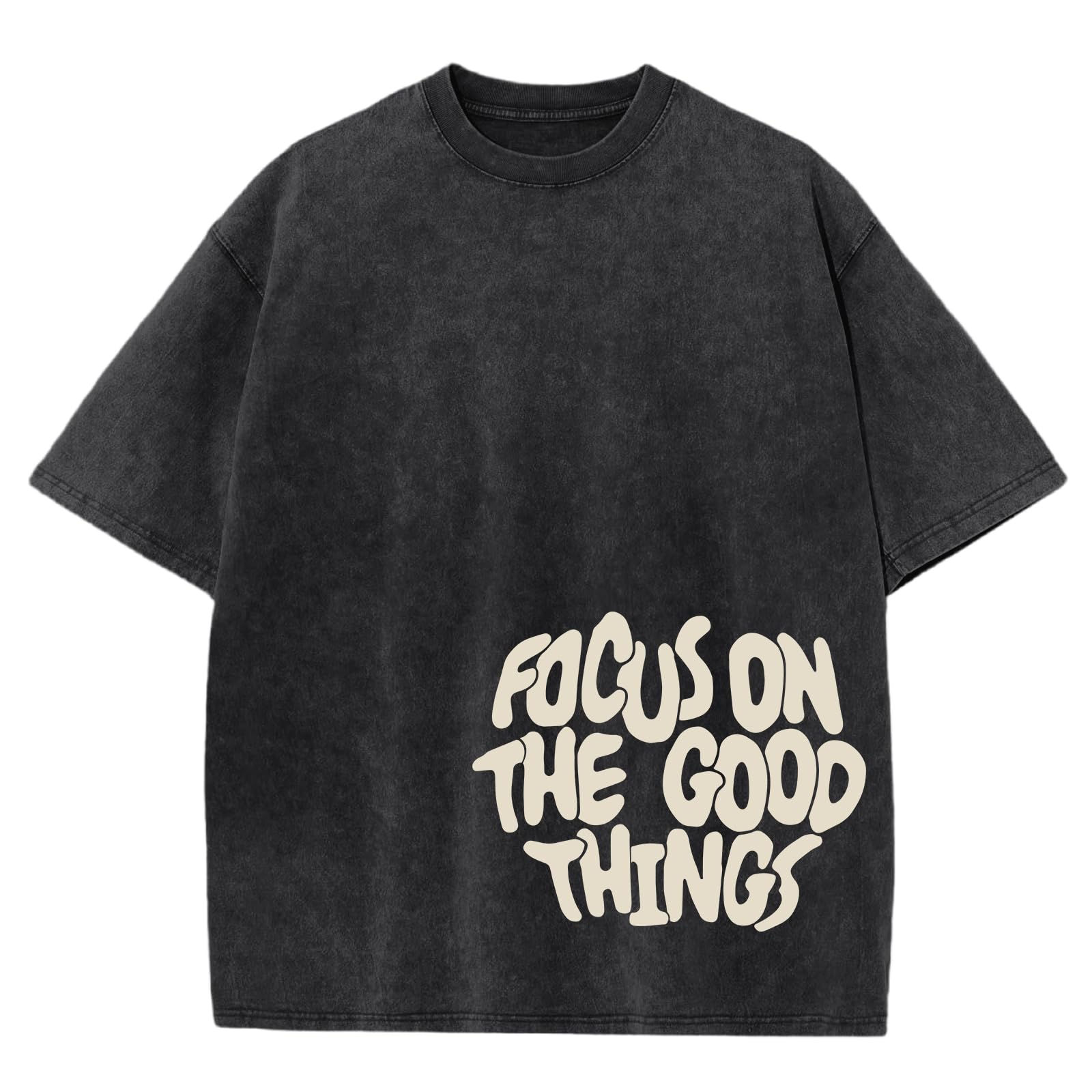 

Мужские футболки с принтами Винтажные рубашки кислотной стирки Уличная одежда Оверсайз футболки Топы с коротким рукавом S чёрный