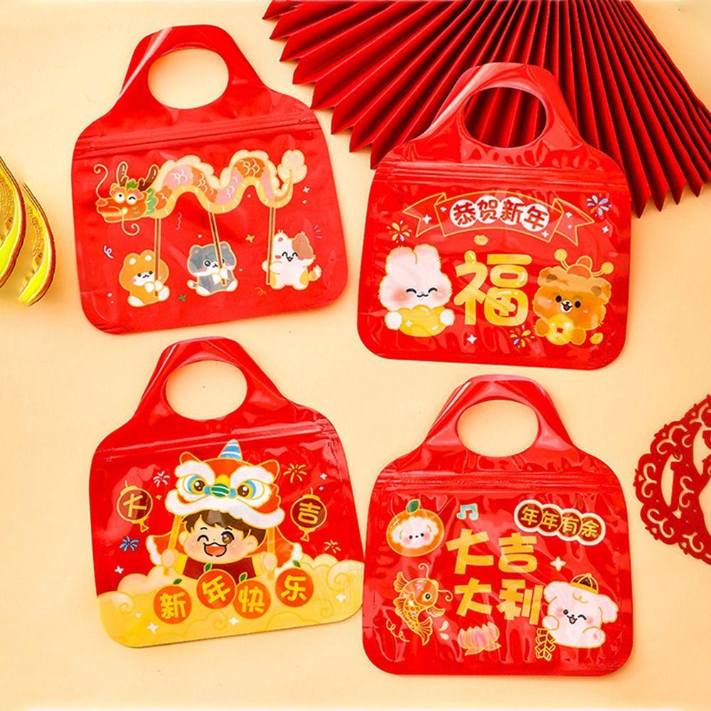 Fashion Multifunction Snack Tote Bag Large Capacity Cartoon Pattern Self Sealing Bag Gift Bag Spring Festival Gift Packaging