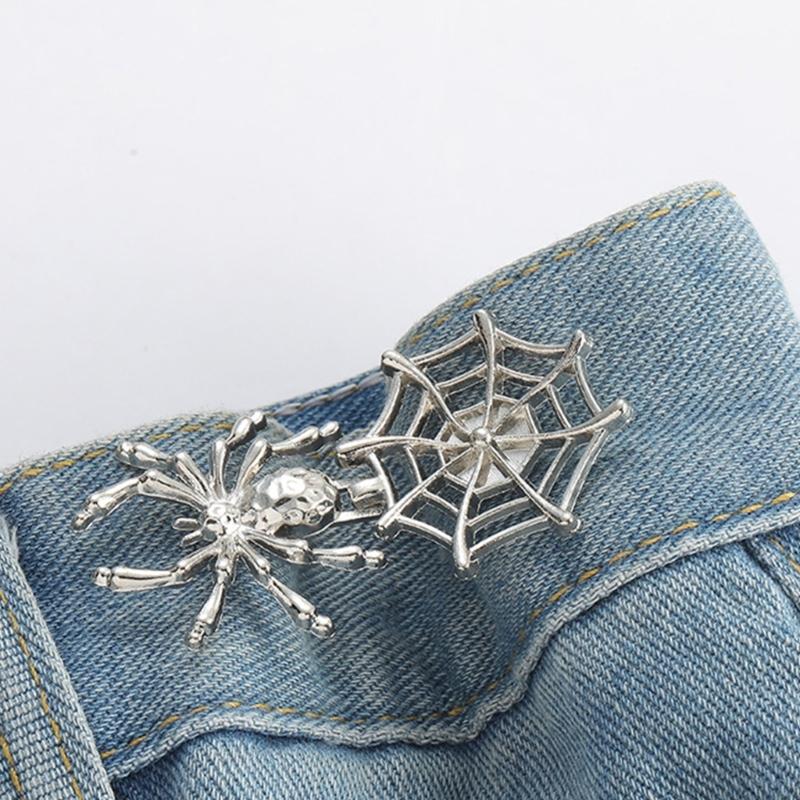 Spiderweb Shape Metal Fastening Button Detachable Pant Buttons Pin Crafts Waist Tightener Clothing Buckle Sewing Tool