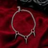 Hip Hop Trends Rivet Pendant Tassel O-ring Choker Necklace for Women Men Sliver Color Alternative Punk Gothic Party Jewelry Gift