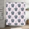 Elephant Moon Shape Shower Curtain Pink Elephant Print Home Bathroom Decor Waterproof Fabric Shower Curtains For Kids Bathtub