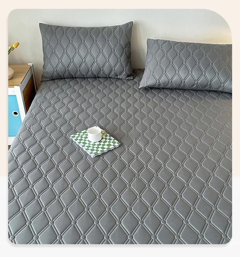 Waterproof Solid Color Fitted Mattress Protector Cover
