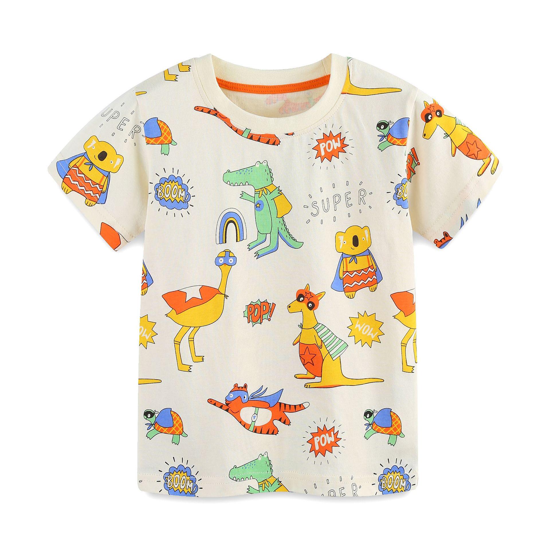 Boys Cartoon Print Custom Short-Sleeve T-Shirt 2Y