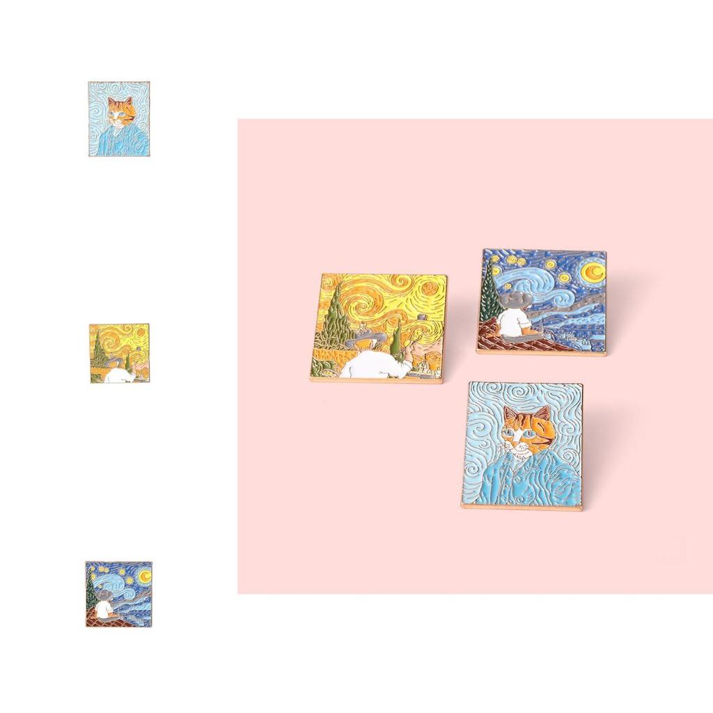 Versatile Metal Pins With Unique Oil Painting Designs For Fashionable Brooch Accessories