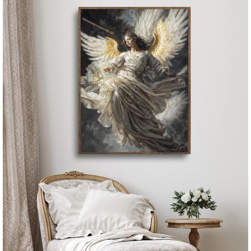 Nordic Religious Art Benevolent Portrait Of The Virgin Mary Archangel Canvas Painting Living Room Modern Aesthetics Home Decor