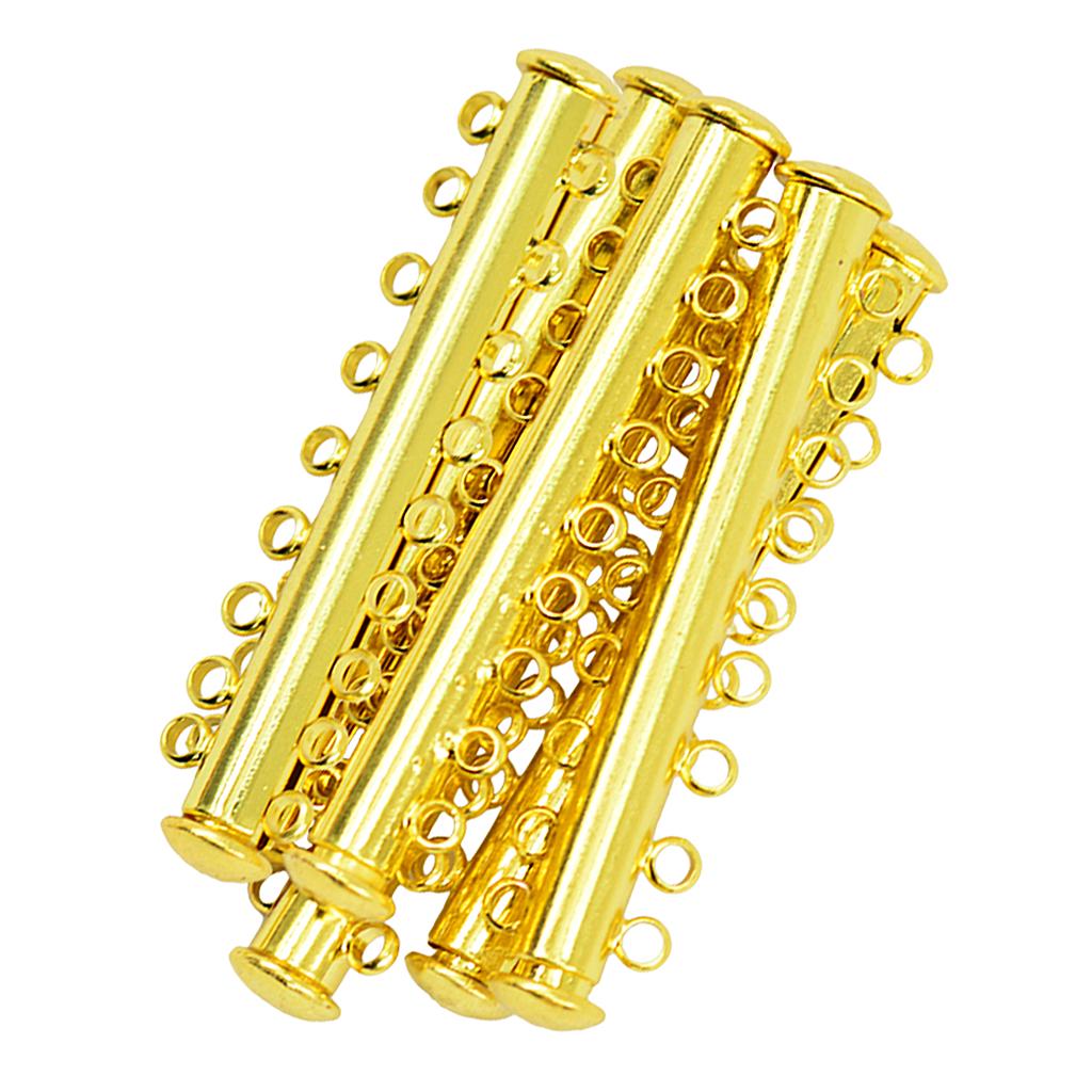 5 Sets Multi Strand Slide Magnetic Clasps DIY Jewelry 8 Strand 46x10x6mm