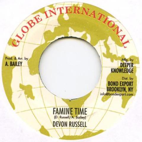 

7inch Record DEVON RUSSELL Famine Time Dub DKR070 Globe Internati 1970 US Reggae Ska Dub Used