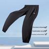 Li Ning Logo Simple Solid Color Mid Waist Breathable Versatile Tapered Knit Sports Pants Unisex Pants Black AYKV809-1