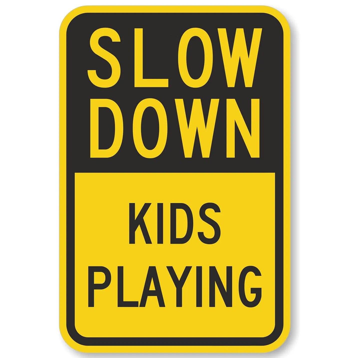 

Retro Metal Tin Signs Slow down Kids and Pets at play Vintage Posters for Home Garden Bar Man Cave Cafe Office Wall Decor Gift 20x30cm