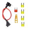 Car Add A Circuit Fuse Tap 14AWG Wire Mini Blade Holder Automotive Power Extension Cord Vehicle Electronic Device Connector