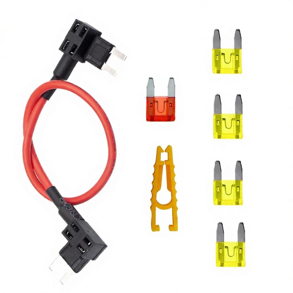Car Add A Circuit Fuse Tap 14AWG Wire Mini Blade Holder Automotive Power Extension Cord Vehicle Electronic Device Connector