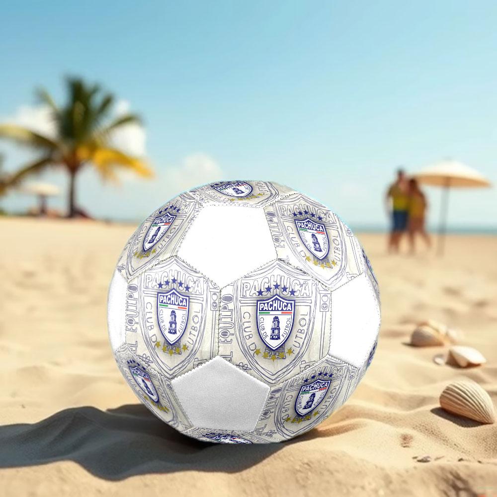 CF Monterrey Size 5 Soccer Ball, Machine-Stitched PVC, Durable & High Bounce, All Ages Fit, Fan Merchandise, Matches & Outdoor Use.