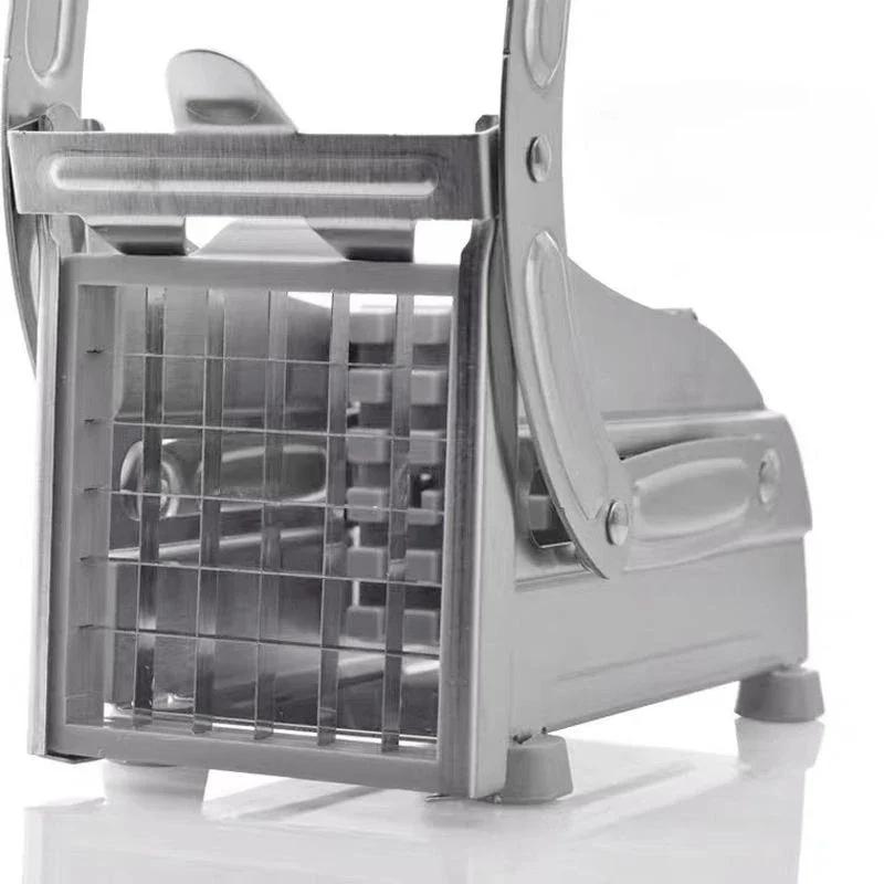French Fry Cutter Multifunction Vegetable Fruit Chopper with 2 Stainless Steel Blades for French Fries Chips Maker Potato Slicer