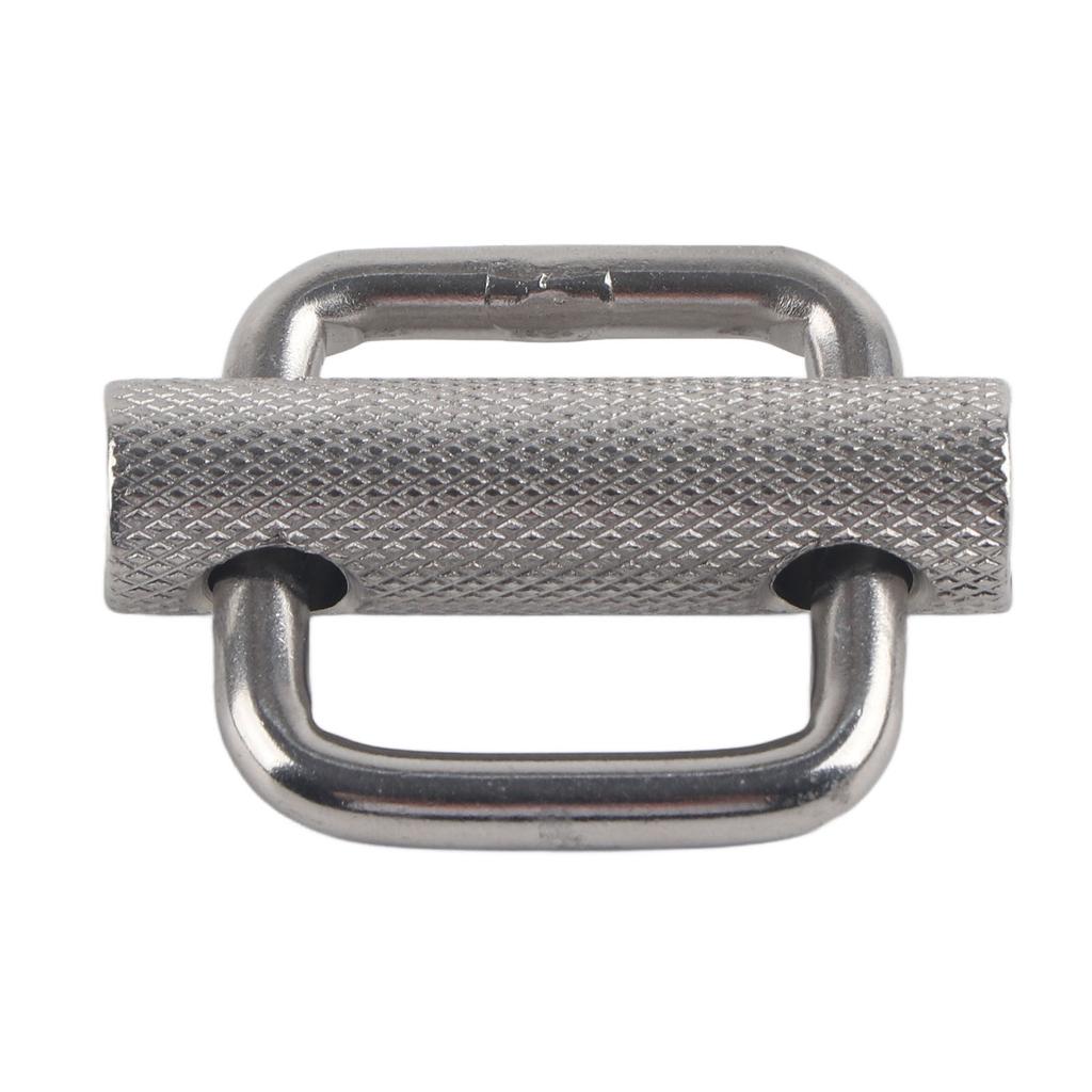 2Pcs Slide Buckle 316 Stainless Steel Rectangle Knurled Roller Belt Buckles