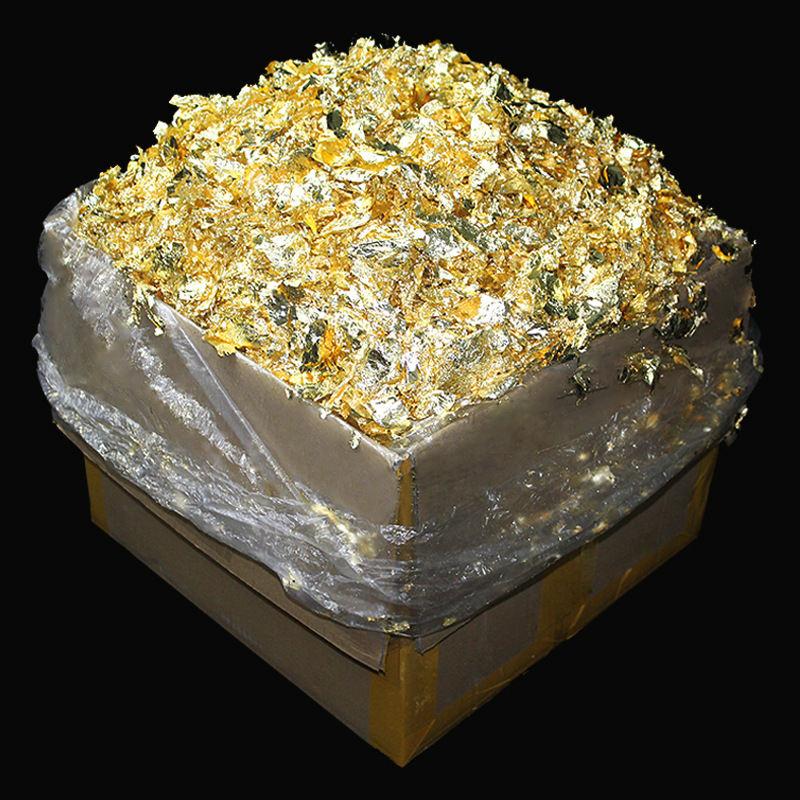 Jinzi Factory Supply Imitation Gold Leaf Flakes Custom Gold Leaf Foil Flake for Gilding Craft Art One Size