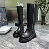 New Thick Soled Spicy Girl Street Versatile Round Headed Long Leg Knight Boots British Commuting Fashionable High Leg Boots