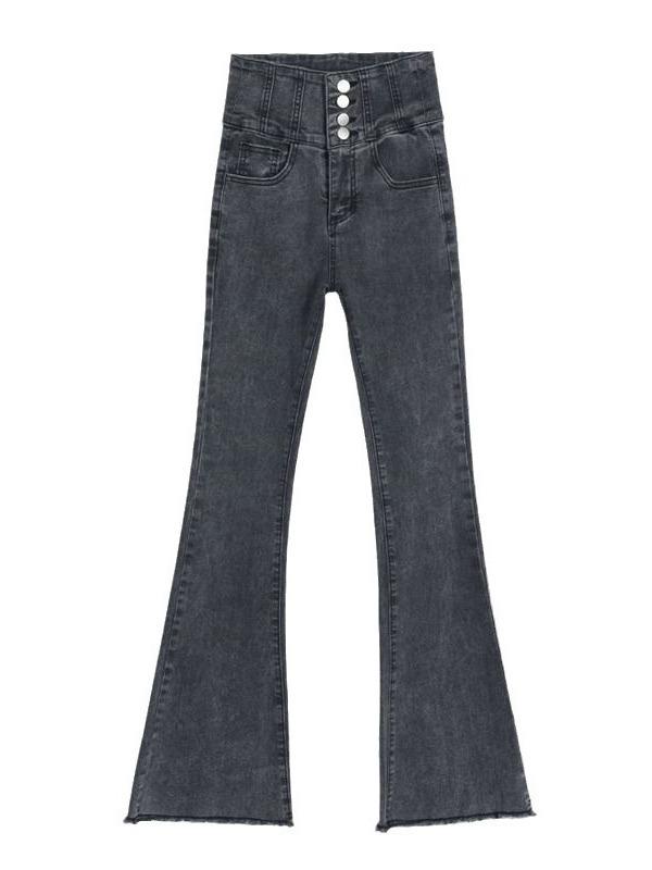 Women's High-Waist Hip-Lifting Micro-Flare Jeans, Summer 2025, Slimming Long Pants, Tummy Control, Thin Material, Perfect for Tall Women.