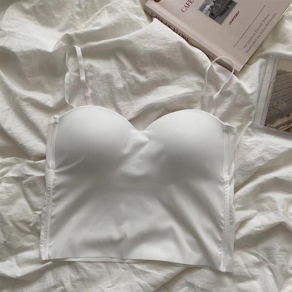 Eis-Seide Träger kleines Weste Damen innen Anti-Licht mit Brustpolster integriertes Tube Top schöner Rücken Unterwäsche BH Sommer dünn