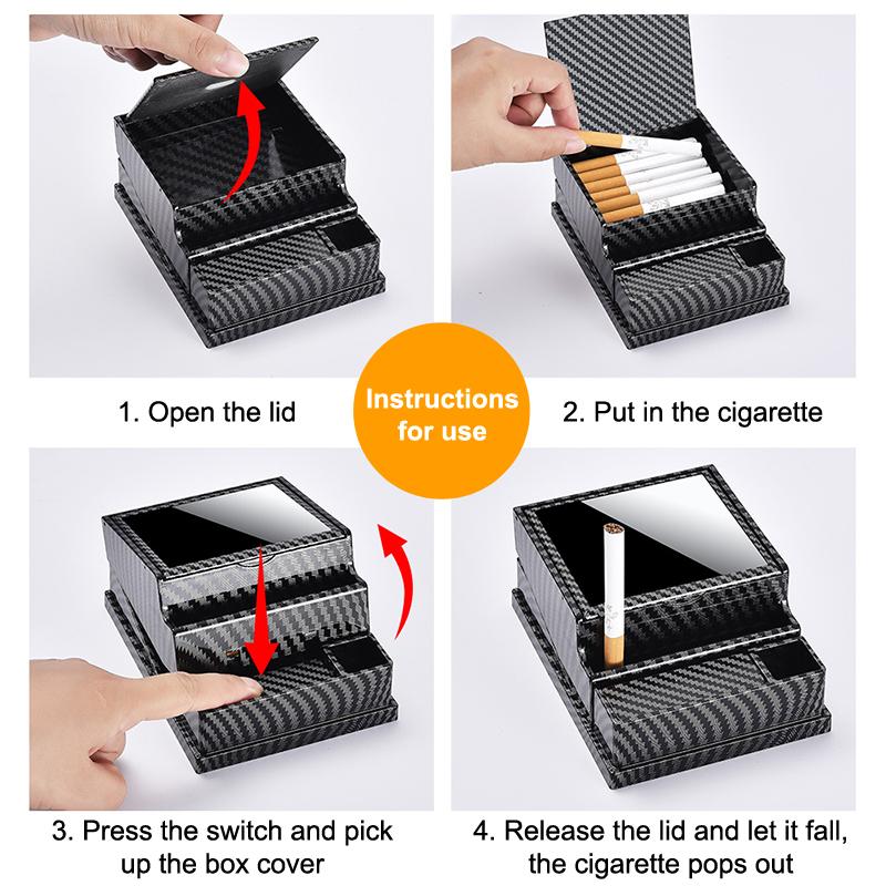 Retro Large Capacity 40 Pcs Automatic Bullet Cigarette Box Moisture Proof And Pressure Resistant Portable Cigarette Storage Box
