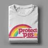 Men's Protect P.B.S Save Public Broadcasting Service T Shirts Rainbow Cotton Tops Short Sleeve Round Neck Tees Gift Idea T-Shirt