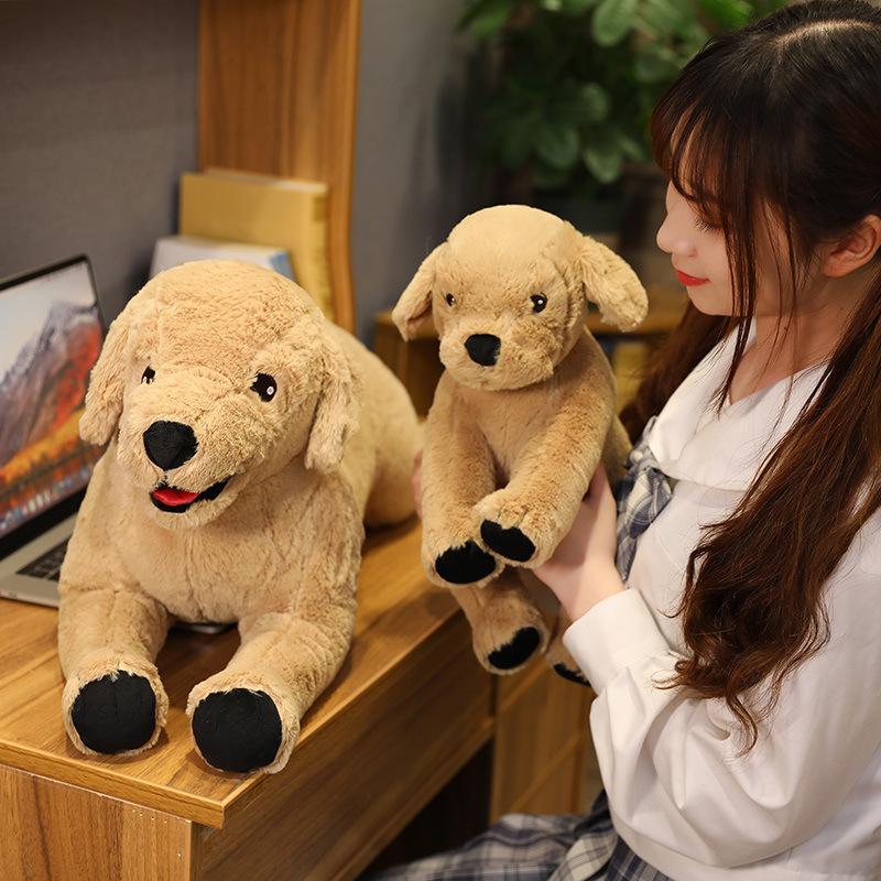Simulation Labrador dog doll cute golden retriever rhubarb dog plush toy kids pet doll
