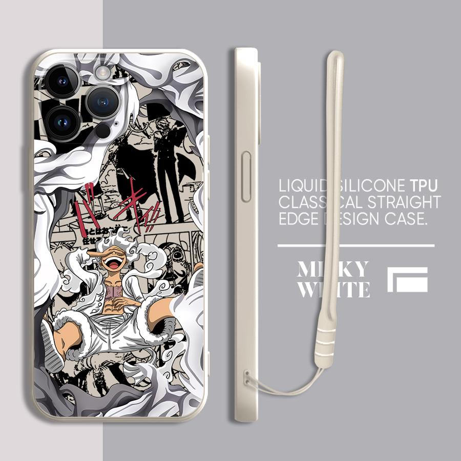 Handyhülle für Apple iPhone 14 Pro 13 15 11 15Plus 12 16 7 8 XS XR 16Pro Max Weiche Hülle O-One Piece Luffy 5. Gang