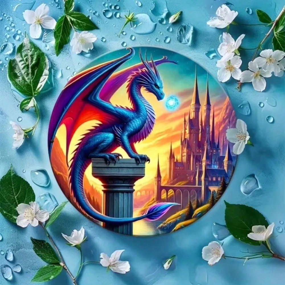 Vintage Castle Guardian Dragon Metal Sign, Fantasy Home Wall Decor