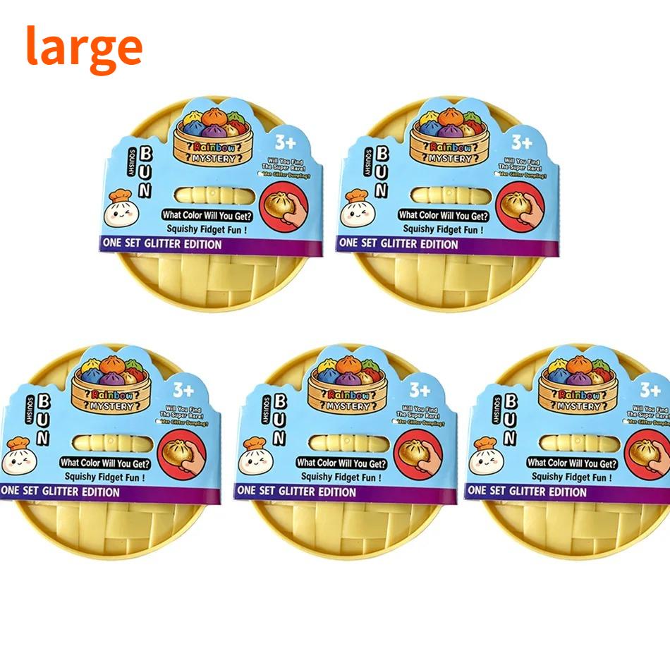 Hot Glitter Dumpling Squishy Maltose Series With Box Dumplings Sensory Squeeze Toy For Stress Relief Random Color