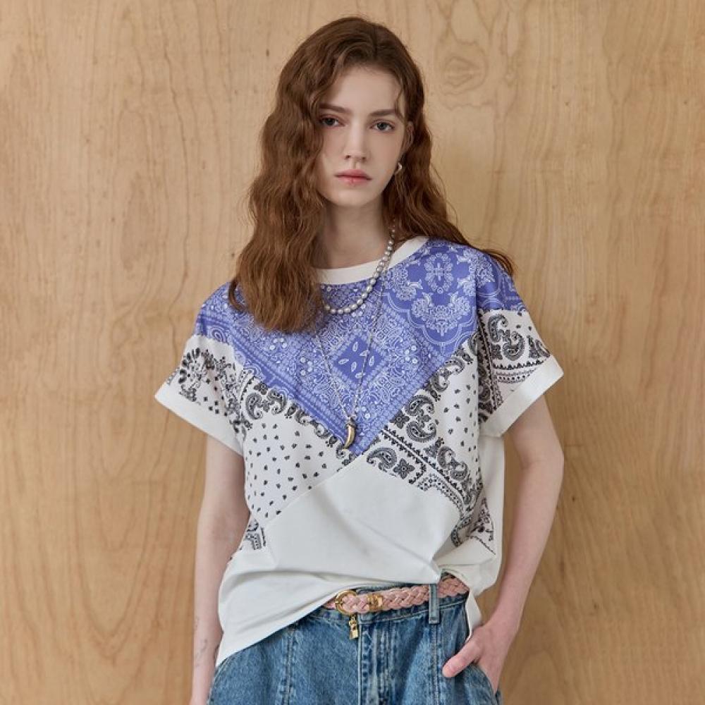 Maxza Bandana Color Block Round Neck T shirT ze06qT030na
