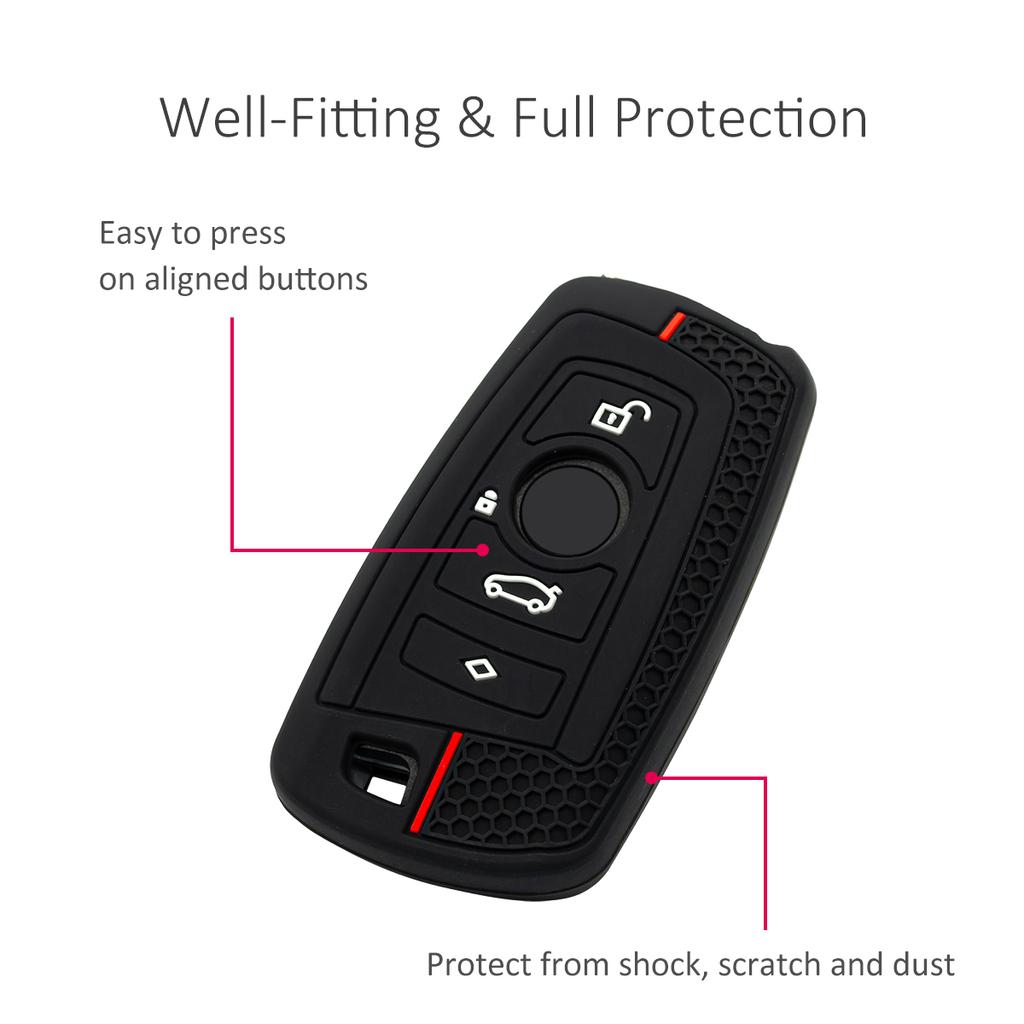2X Silicone Car Key Fob Cover Case Holder Keychain For Bmw X3 X4 M2 M3 M5 F20 F22 F30 F31 F32 F10 F11 F07 F06 F01 F25 F26 F80