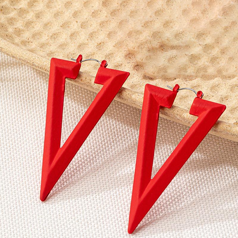 Простые Треугольные Симметричные Серьги, Персонализированные Длинные Серьги, Персонализированное Полое Геометрическое Ожерелье-Серьги