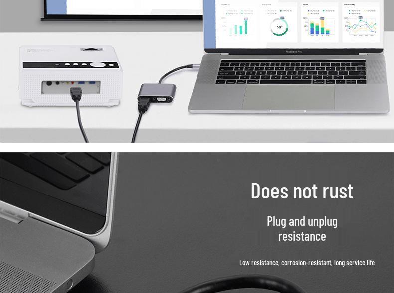 USB-C To HDMI & VGA Dual Display 4K Adapter