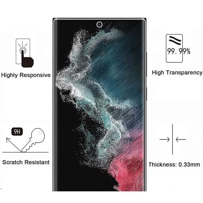 Screen Protector - Phonillico - Samsung Galaxy S22 ULTRA 5G - Pack of 2 - Scratch-resistant - Ultra Thin