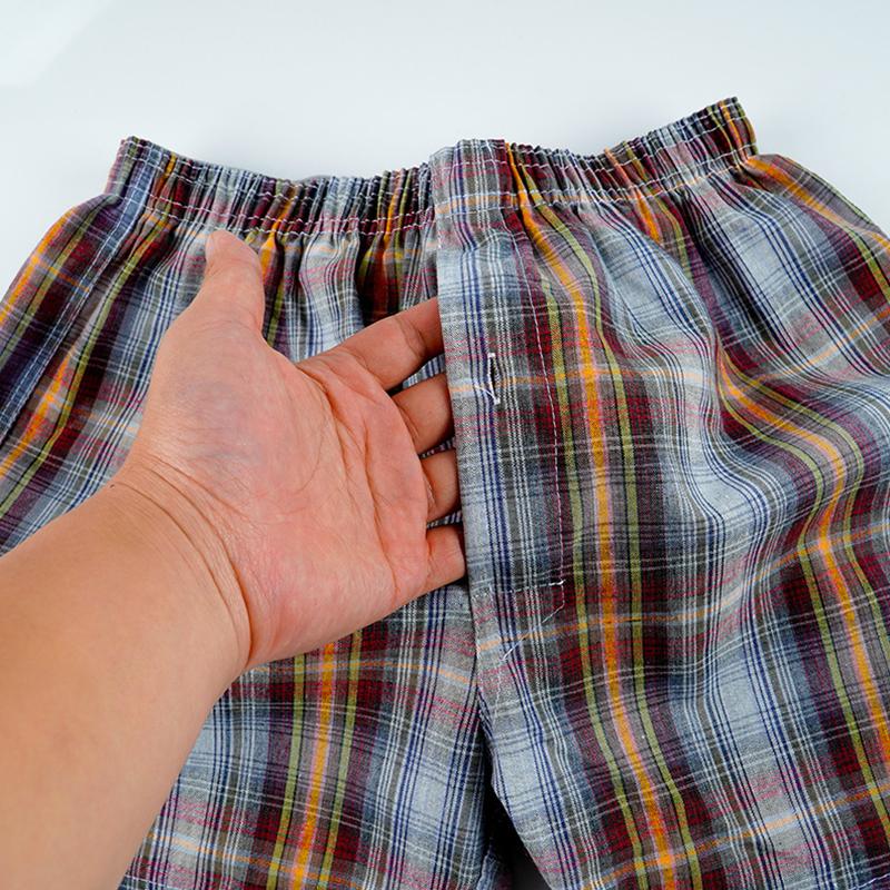 1PC Plaid Loose Soft Cotton Random Color Underwear Comfortable Sleep Underpants Mens Boxers Shorts