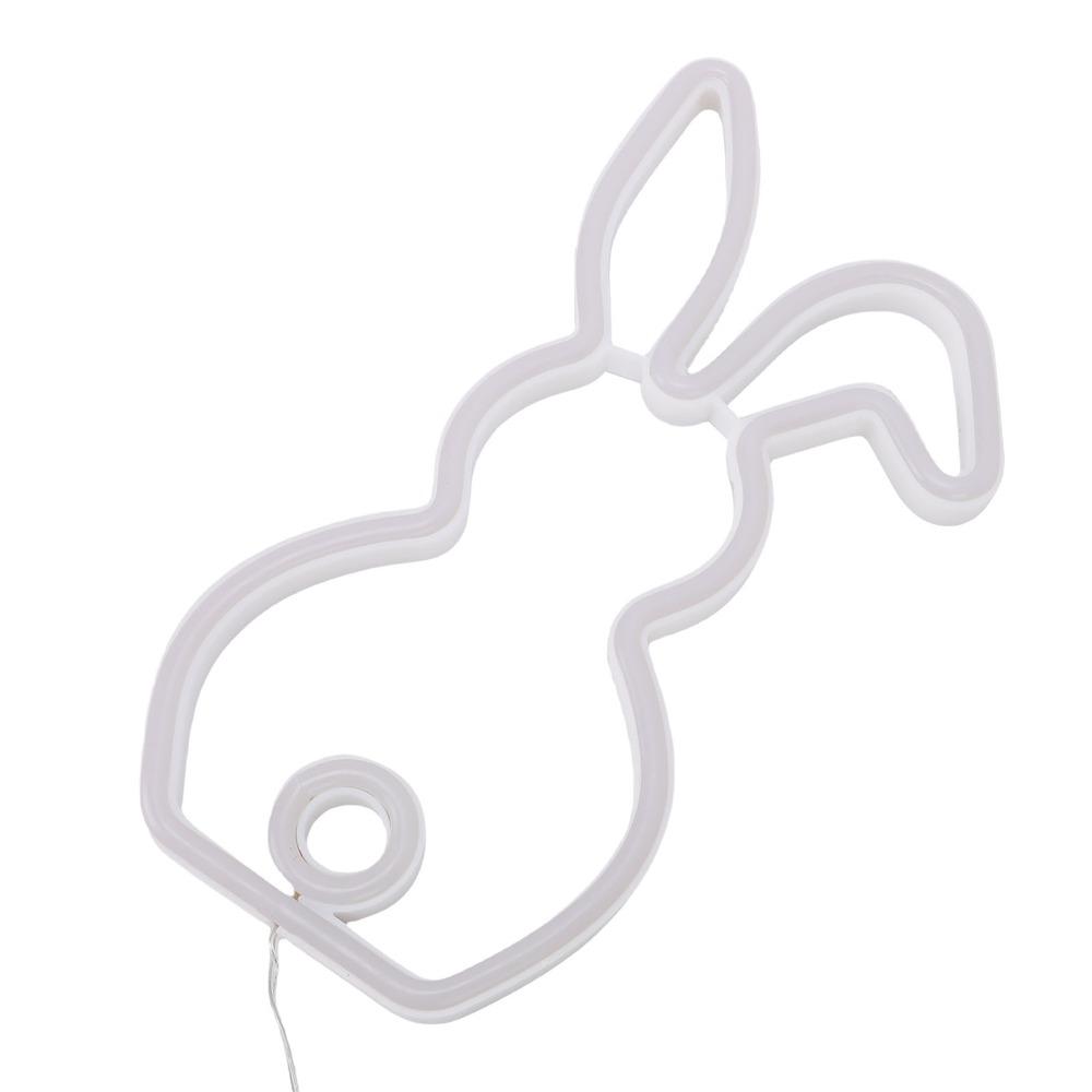 USB Battery Powered Bunny Neon Sign Bicolor LED Bunny Night Light Easter Bunny Sign For Club