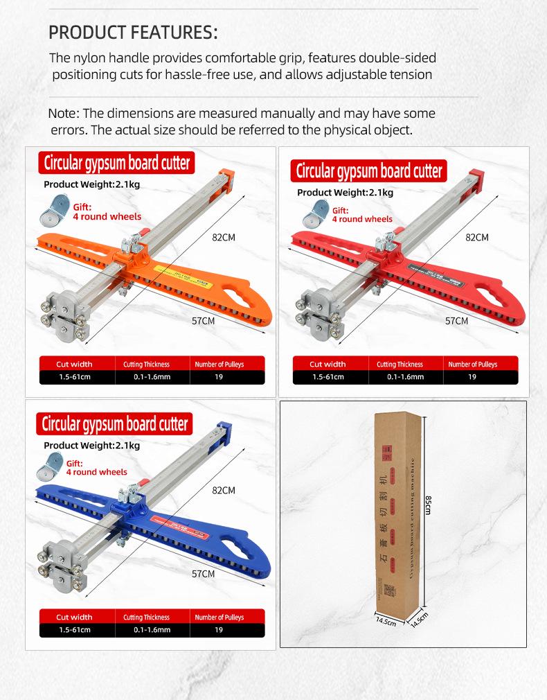 23-Wheel High-Precision Gypsum Board Cutter for Woodworking with Round Blade
