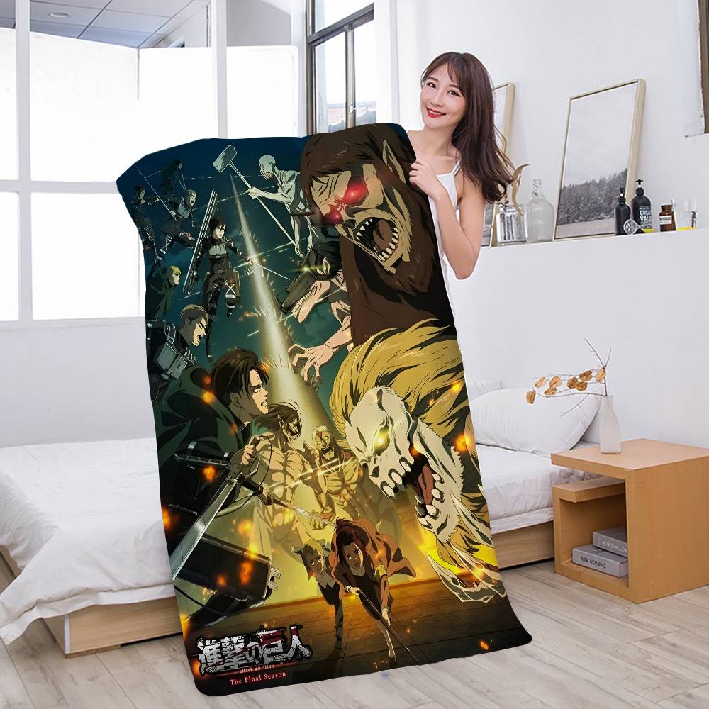 A-Attack On T-Titan Microfiber Printed Beach Towel Mountain Climbing Yoga Beach Swimming Running Absorbent Soft Towel