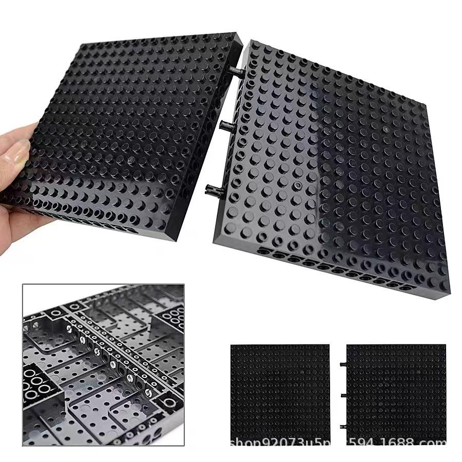 Lego-Compatible 16x16 Brick Plate with Holes - Thick Baseplate for Easy Assembly