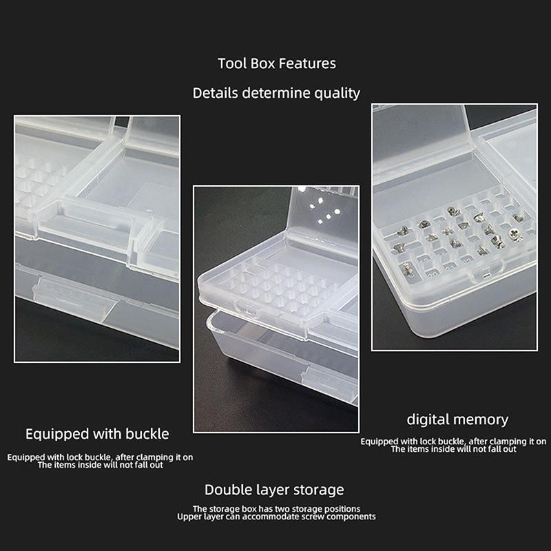 1Pc Multifunctional Double Layer Storage Box For Mobile Phone Motherboard Ic Parts Repair Tools Container Collector
