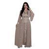 Indonesia Middle East Amazon All Year Round Work Clothing Vest + Coat Dress Chiffon Rhinestone Suit Robe Dress