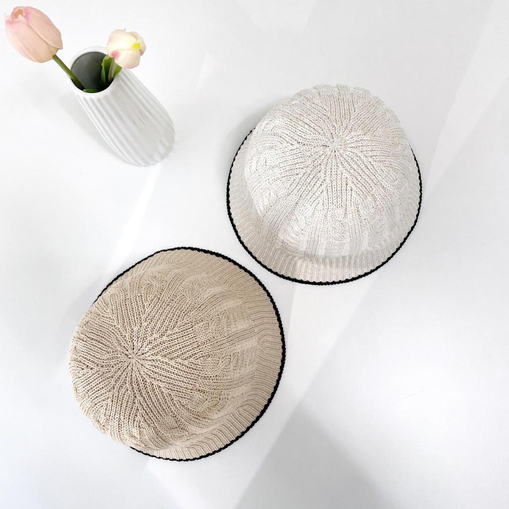 Men's and Women's Daily Bucket Hat Summer Twisted Knit Bucket Hat