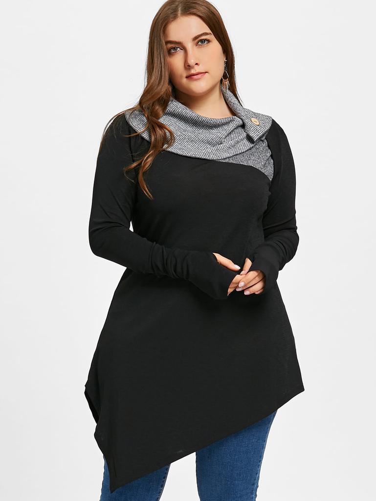 plus size thumb hole sweater