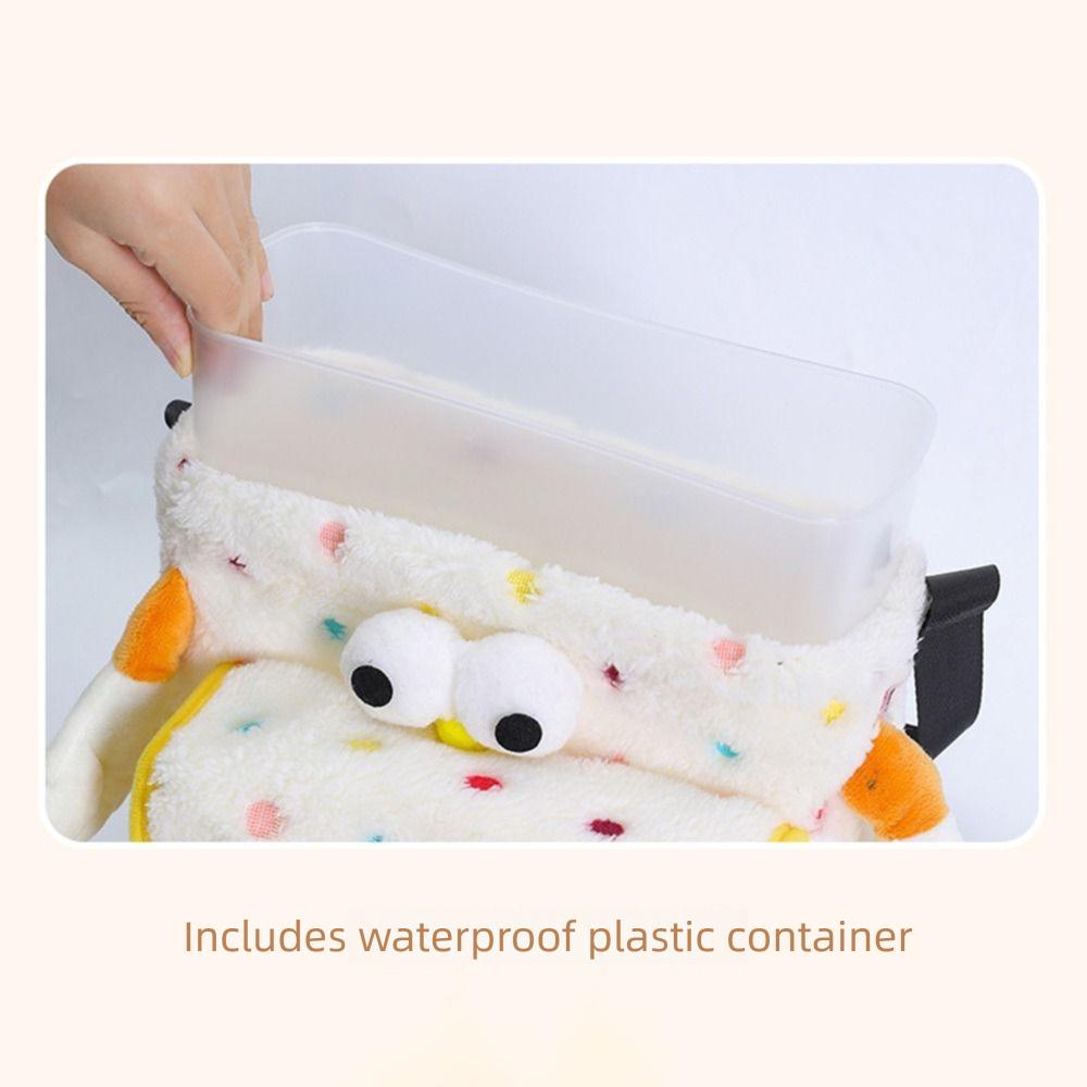 2-in-1 Vehicle Trash Bin Plush Auto Seat Back Storage Bag  Car Interior Accessories