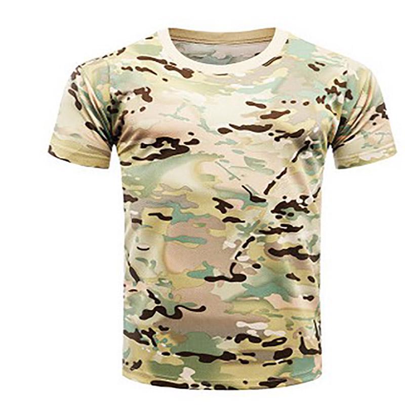 DHUNJCSBD Military Camouflage T Shirt Men Army Combat Tactical T-Shirt Summer Quick Dry Breathable Camo T Shirts