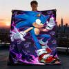 1pc Sonic Outdoor Personalized Flannel Blanket, Soft, Lightweight Personalized Flannel Blanket, Digital Printing,